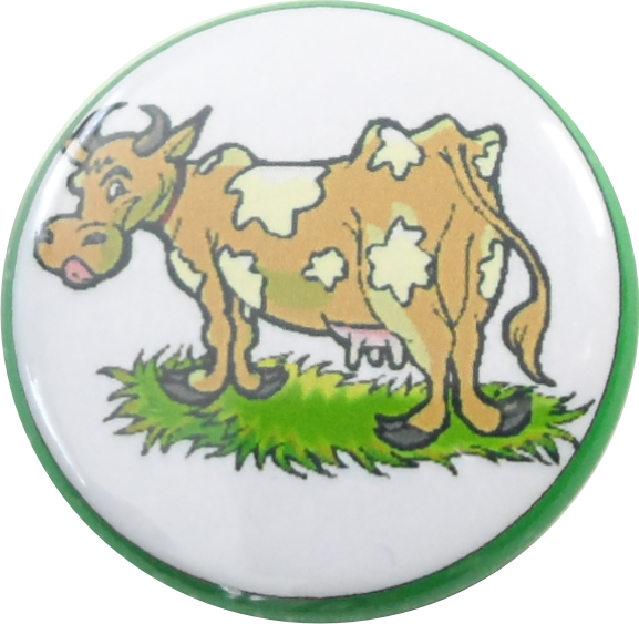 cow badge